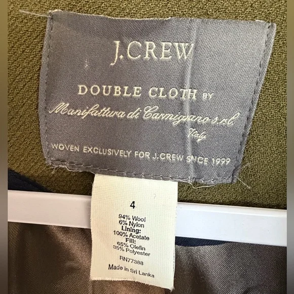 J. Crew Olive Green Wool Pea Coat - Picture 4 of 7